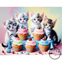 Ladda upp bild till gallerivisning, Diamond Painting Kittens And Cupcakes
