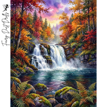 Ladda upp bild till gallerivisning, Diamond Painting Vattenfall Höst