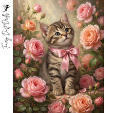 Ladda upp bild till gallerivisning, Diamond Painting Kitten Roses