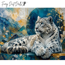 Ladda upp bild till gallerivisning, Diamond Painting White Leopard Blue Moon