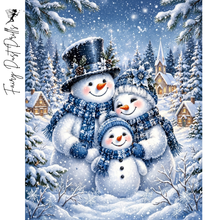 Ladda upp bild till gallerivisning, Diamond Painting Snögubbefamilj