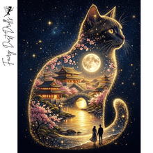 Ladda upp bild till gallerivisning, Diamond Painting Cat Mooncity