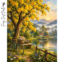 Ladda upp bild till gallerivisning, Diamond Painting Cykel Vid Sjö