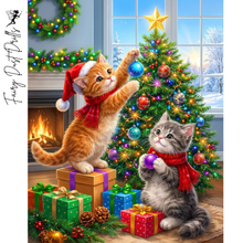Ladda upp bild till gallerivisning, Diamond Painting Kittens Christmastree