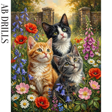 Ladda upp bild till gallerivisning, Diamond Painting Kittens And Flowers