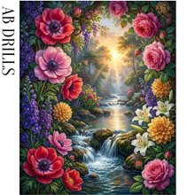 Ladda upp bild till gallerivisning, Diamond Painting Blommor Vattenfall
