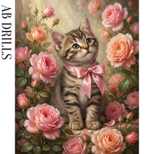 Ladda upp bild till gallerivisning, Diamond Painting Kitten Roses