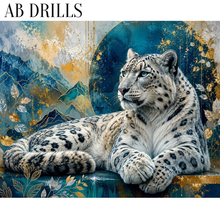Ladda upp bild till gallerivisning, Diamond Painting White Leopard Blue Moon
