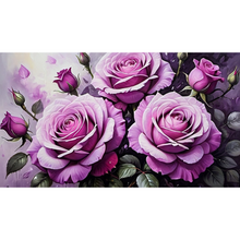 Ladda upp bild till gallerivisning, Diamond Painting Purple Roses