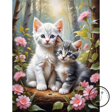 Ladda upp bild till gallerivisning, Diamond Painting Kittens In Forest
