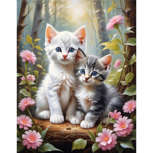 Ladda upp bild till gallerivisning, Diamond Painting Kittens In Forest