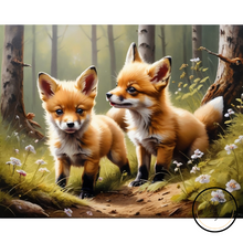 Ladda upp bild till gallerivisning, Diamond Painting Rävungar