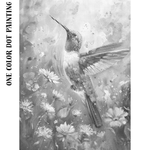 Ladda upp bild till gallerivisning, One Color Dot Painting Hummingbird White Flowers