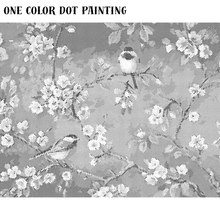 Ladda upp bild till gallerivisning, One Color Dot Painting Birds Cherrytree