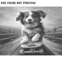 Ladda upp bild till gallerivisning, One Color Dot Painting Hund Skateboard