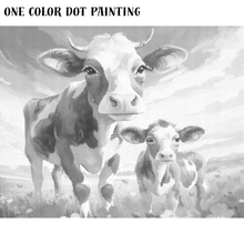 Ladda upp bild till gallerivisning, One Color Dot Painting Cows Closeup