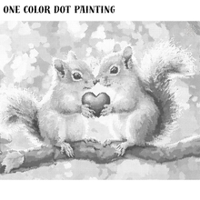 Ladda upp bild till gallerivisning, One Color Dot Painting Ekorrar Kärlek