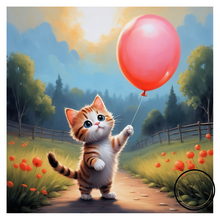Ladda upp bild till gallerivisning, Diamond Painting Kitten With Balloon