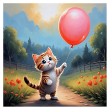Ladda upp bild till gallerivisning, Diamond Painting Kitten With Balloon