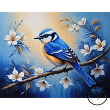 Ladda upp bild till gallerivisning, Diamond Painting Lilla Fågel Blå