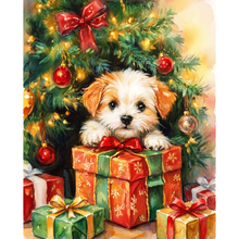 Ladda upp bild till gallerivisning, Diamond Painting Hundvalp Julgran