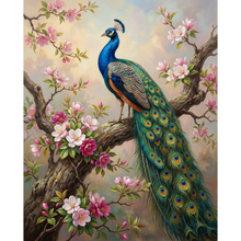 Ladda upp bild till gallerivisning, Diamond Painting Påfågel Blomsterträd