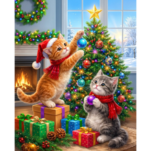 Ladda upp bild till gallerivisning, Diamond Painting Kittens Christmastree