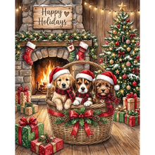 Ladda upp bild till gallerivisning, Diamond Painting Christmas Puppies