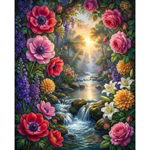 Ladda upp bild till gallerivisning, Diamond Painting Blommor Vattenfall