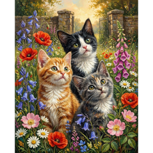 Ladda upp bild till gallerivisning, Diamond Painting Kittens And Flowers