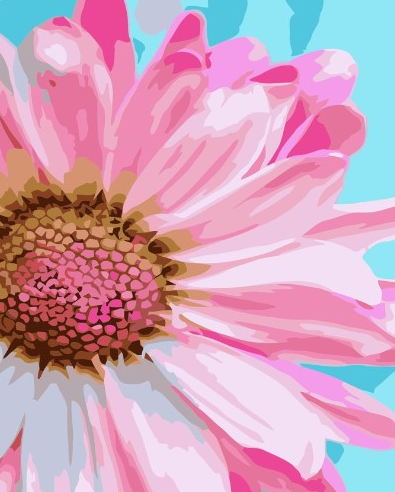 Paint By Numbers Pink Daisy 40x50
