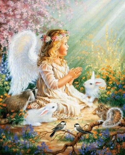 Diamond Painting Angel With Rabbits*