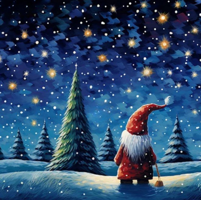 Diamond Painting Santa Starry Night*
