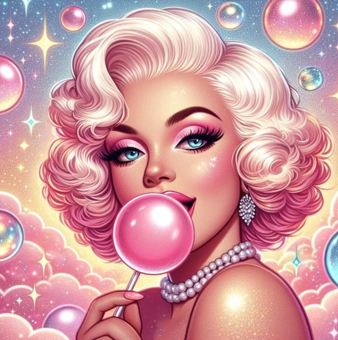 Diamond Painting Marilyn Bubble*