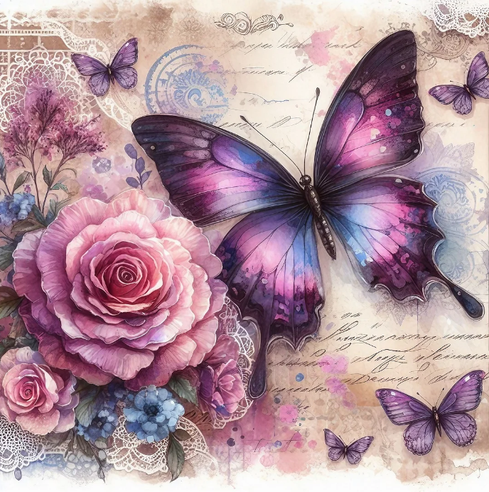 Diamond Painting Purple Butterfly*