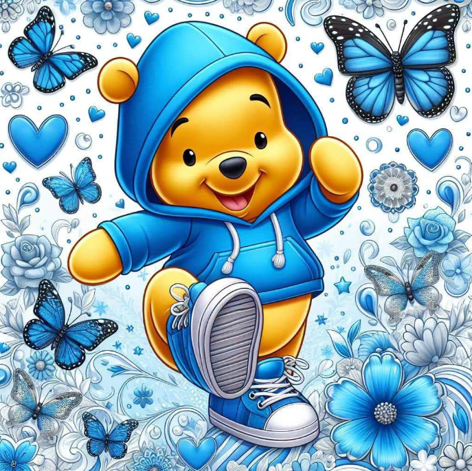Diamond Painting Pooh And Butterfly