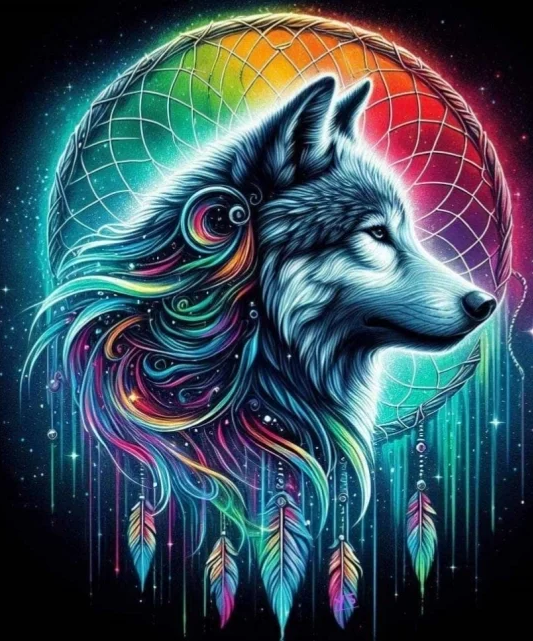 Diamond Painting  Wolf Dreamcatcher*