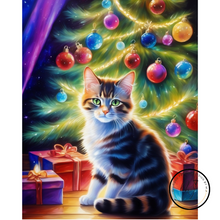 Ladda upp bild till gallerivisning, Diamond Painting Katt Vid Julgran