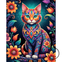 Ladda upp bild till gallerivisning, Diamond Painting Flower Cat