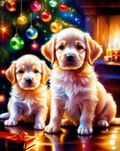 Ladda upp bild till gallerivisning, Diamond Painting Puppies Christmas