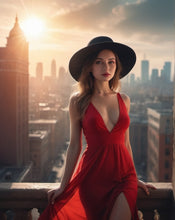 Ladda upp bild till gallerivisning, Diamond Painting Red Dress City Girl