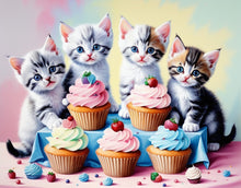 Ladda upp bild till gallerivisning, Diamond Painting Kittens And Cupcakes