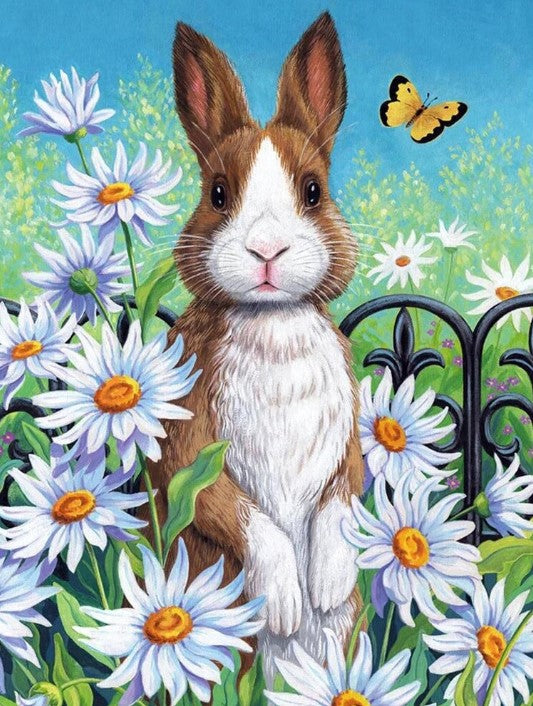 Diamond Painting Rabbit Springflowers*