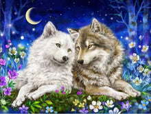 Ladda upp bild till gallerivisning, Diamond Painting Vargar Månsken*