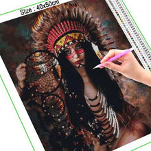 Ladda upp bild till gallerivisning, Diamond Painting Drömfångare Röd Indisk Kvinna*