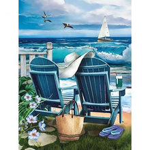 Ladda upp bild till gallerivisning, Diamond Painting Två Stolar På Stranden*