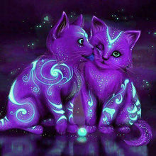 Ladda upp bild till gallerivisning, Diamond Painting Purple Cats