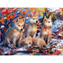 Ladda upp bild till gallerivisning, Diamond Painting Vargar Vinterlandskap*