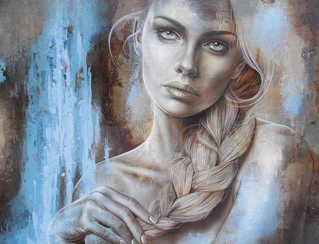 Diamond Painting Blue Eyes Beauty*