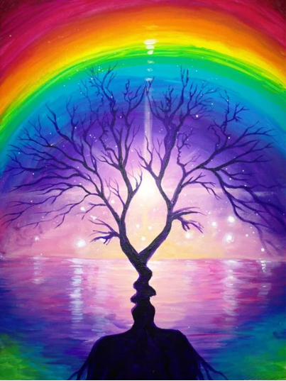 Diamond Painting Tree Rainbow*